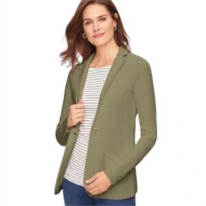 Talbots | Green Notched Collar Sweater Blazer